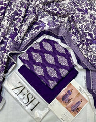 ✨ Zesh ✨ 3 Piece unstitched Suit Zesh Summer Lawn Collection 2025